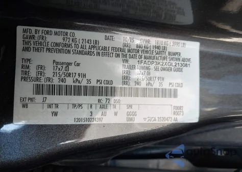 2016 Ford Focus Se из США, поврежденный, VIN 1FADP3K2XGL213081